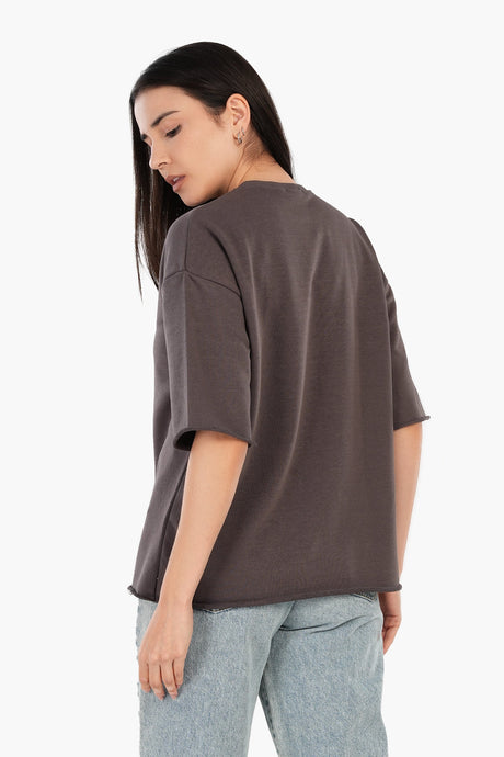 Carina - Ribbed Crew Neck T-Shirt