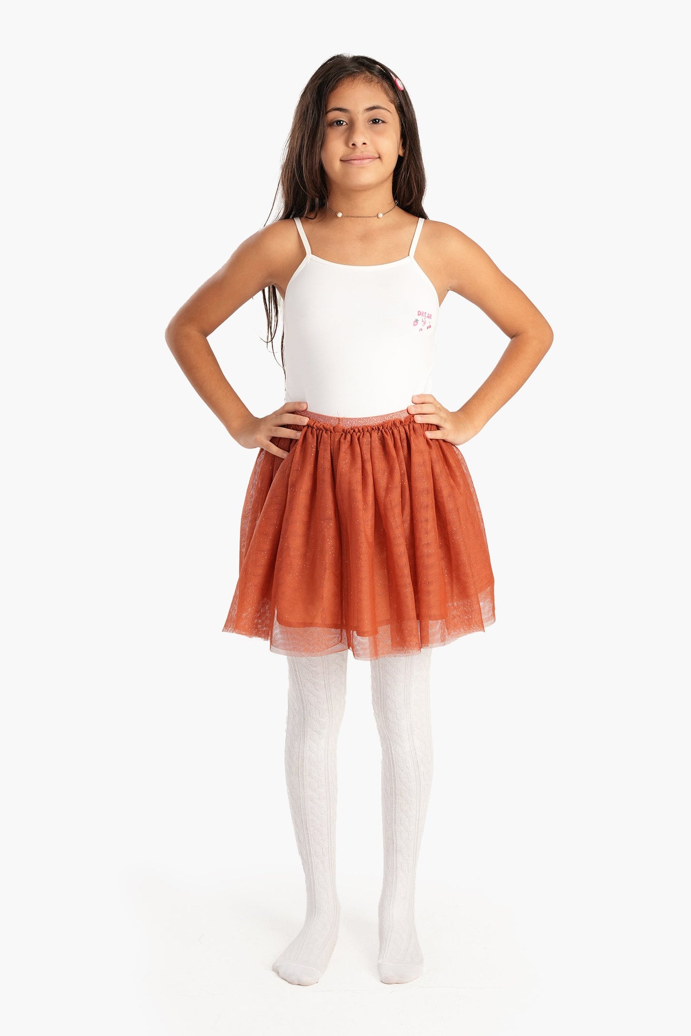 Carina - Girly Cotton Plain Pantyhose
