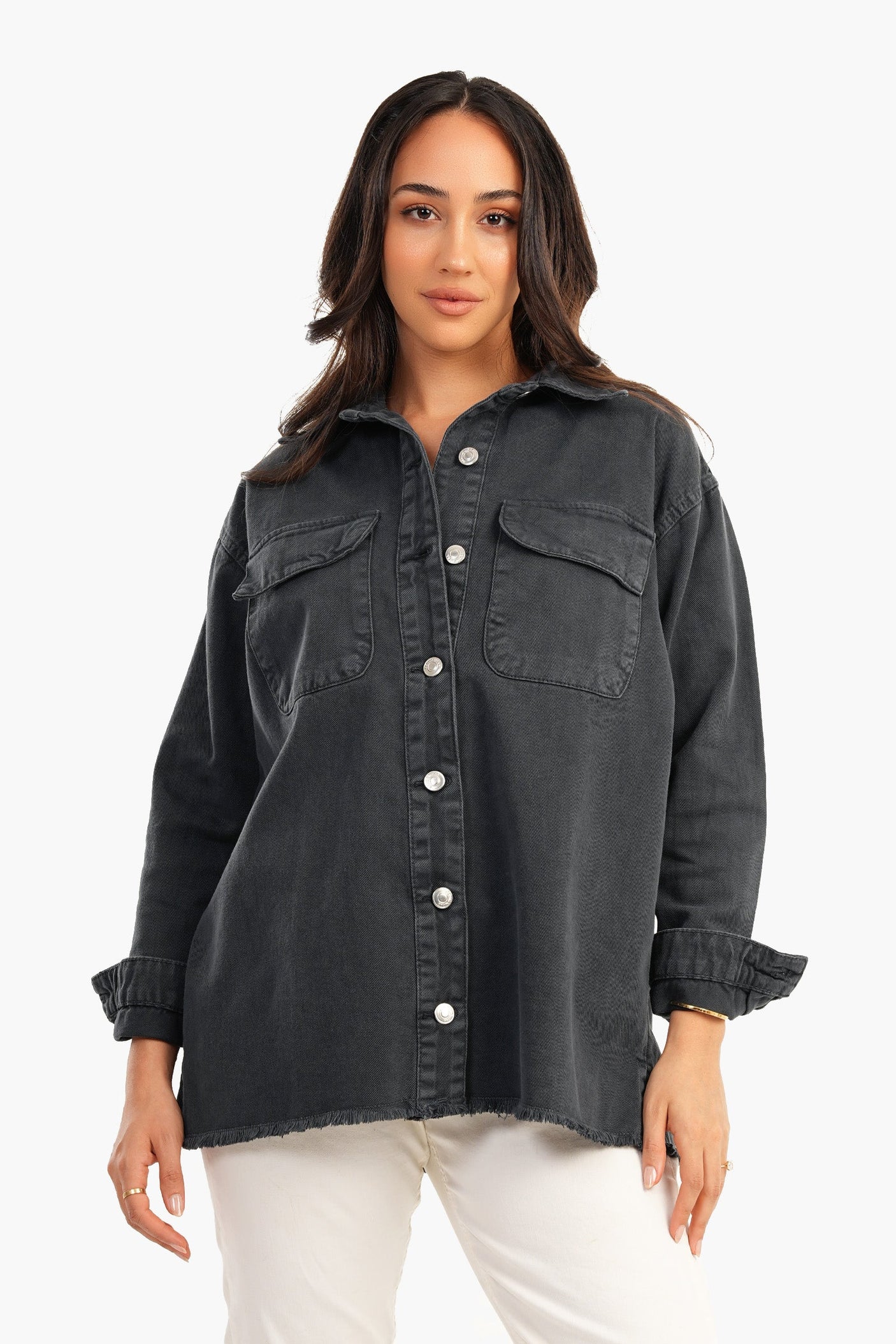 Carina -Denim Shirt with Chest Pockets