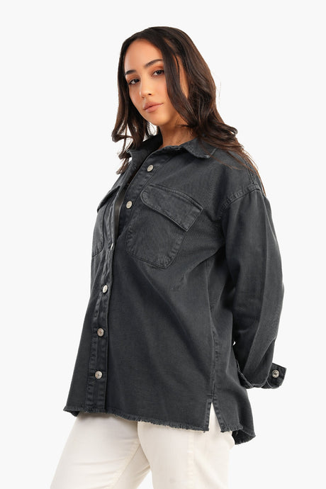 Carina -Denim Shirt with Chest Pockets