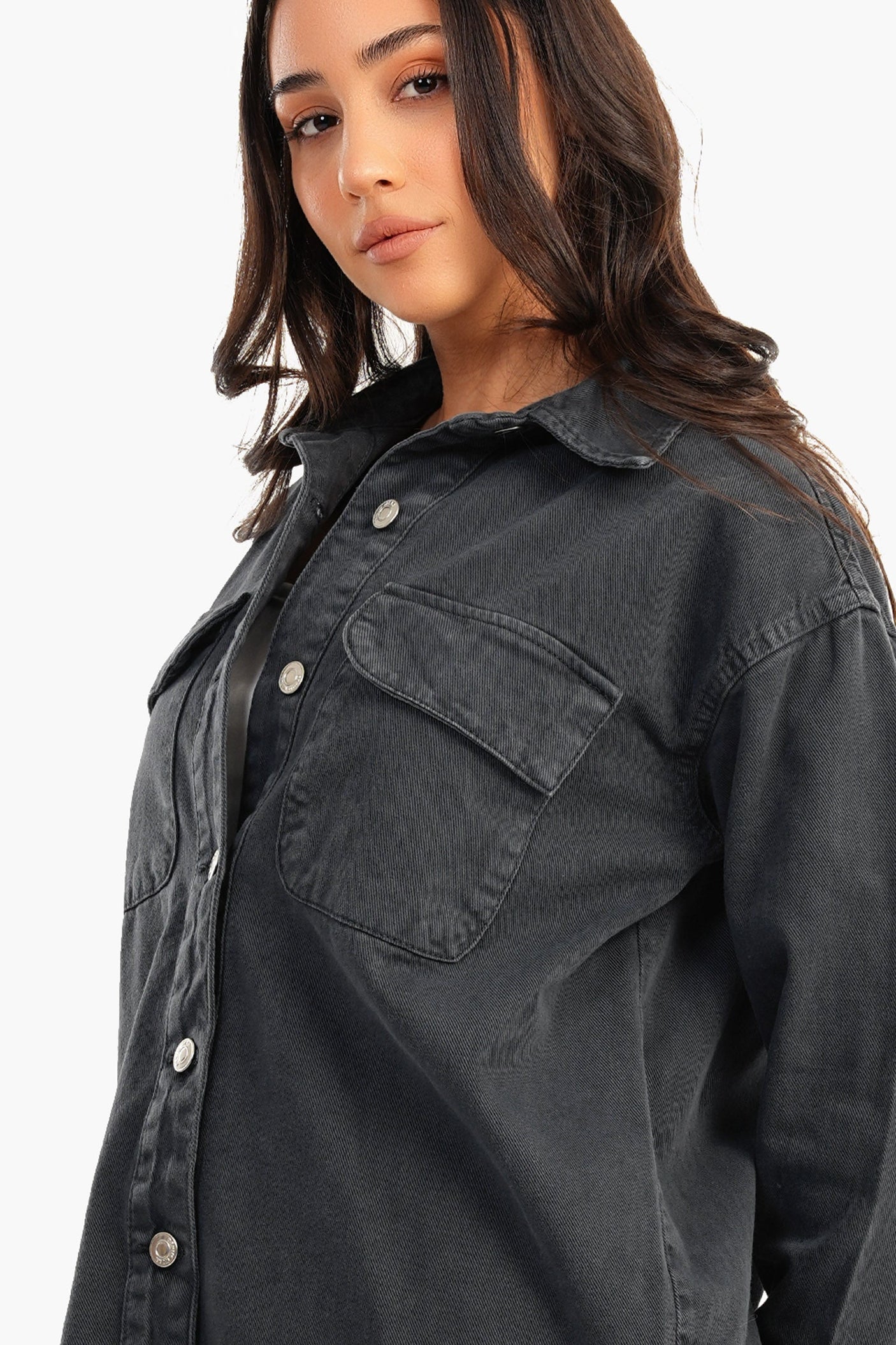 Carina -Denim Shirt with Chest Pockets