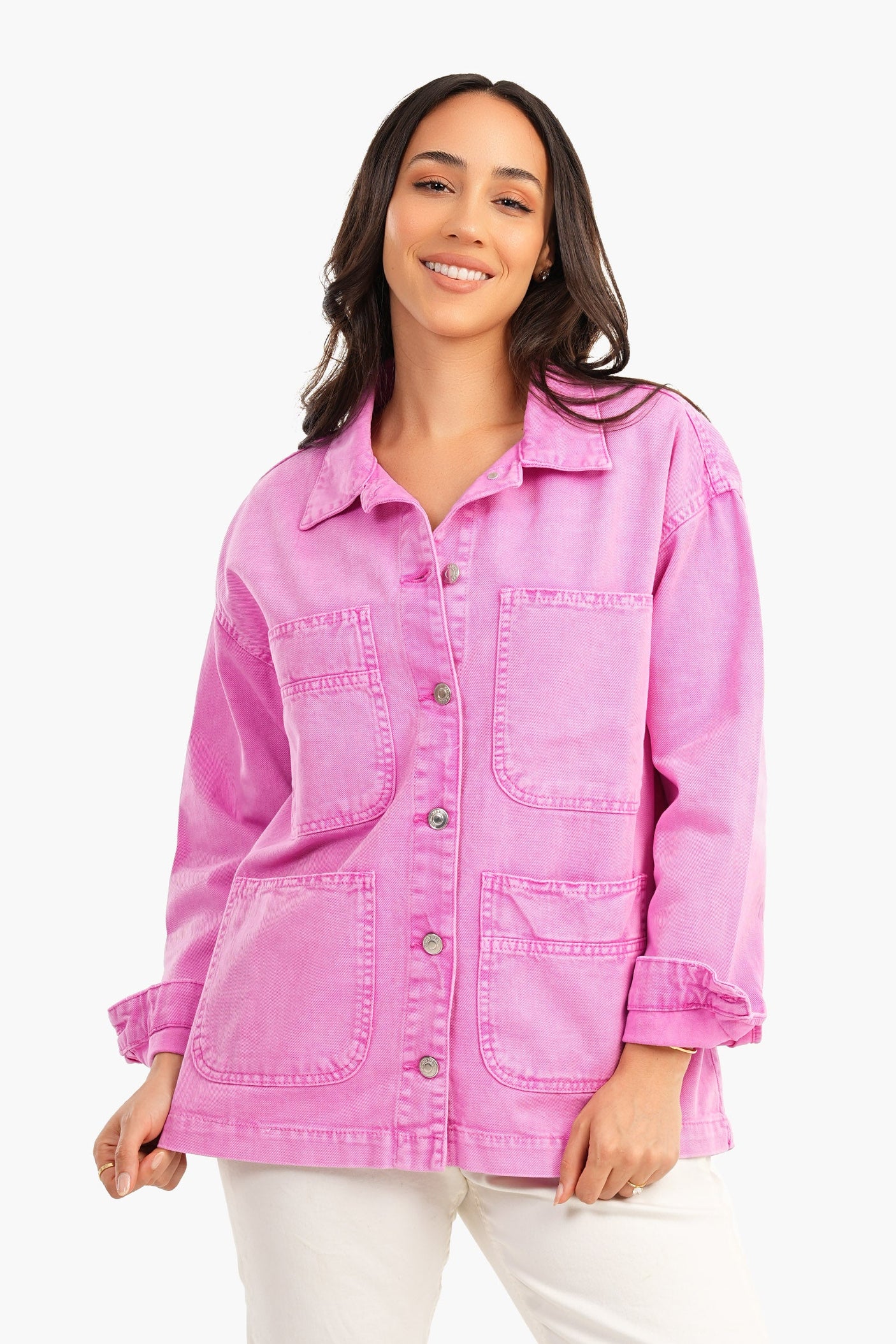 Carina -Denim Shirt with 4 Patched Pockets