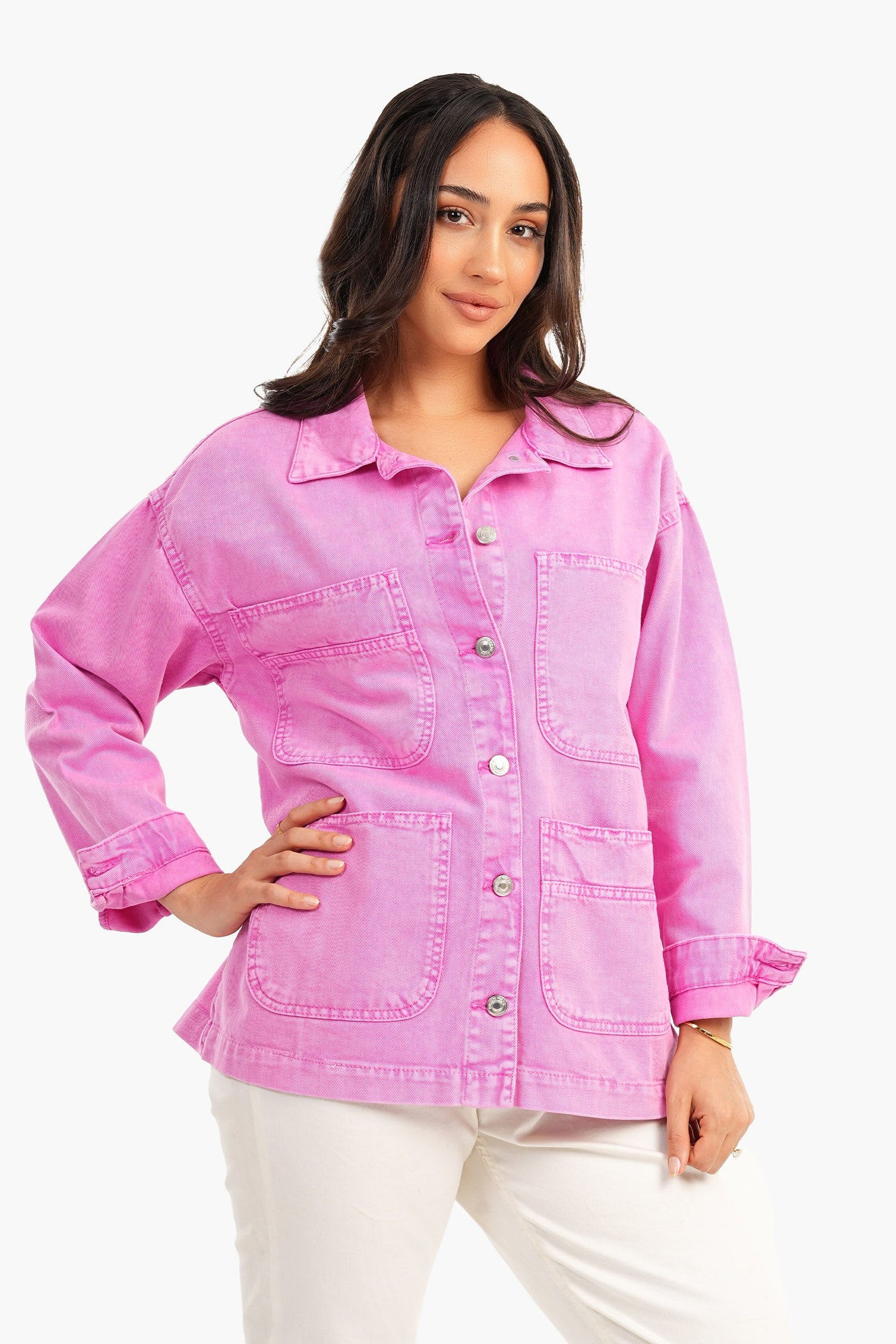Carina -Denim Shirt with 4 Patched Pockets