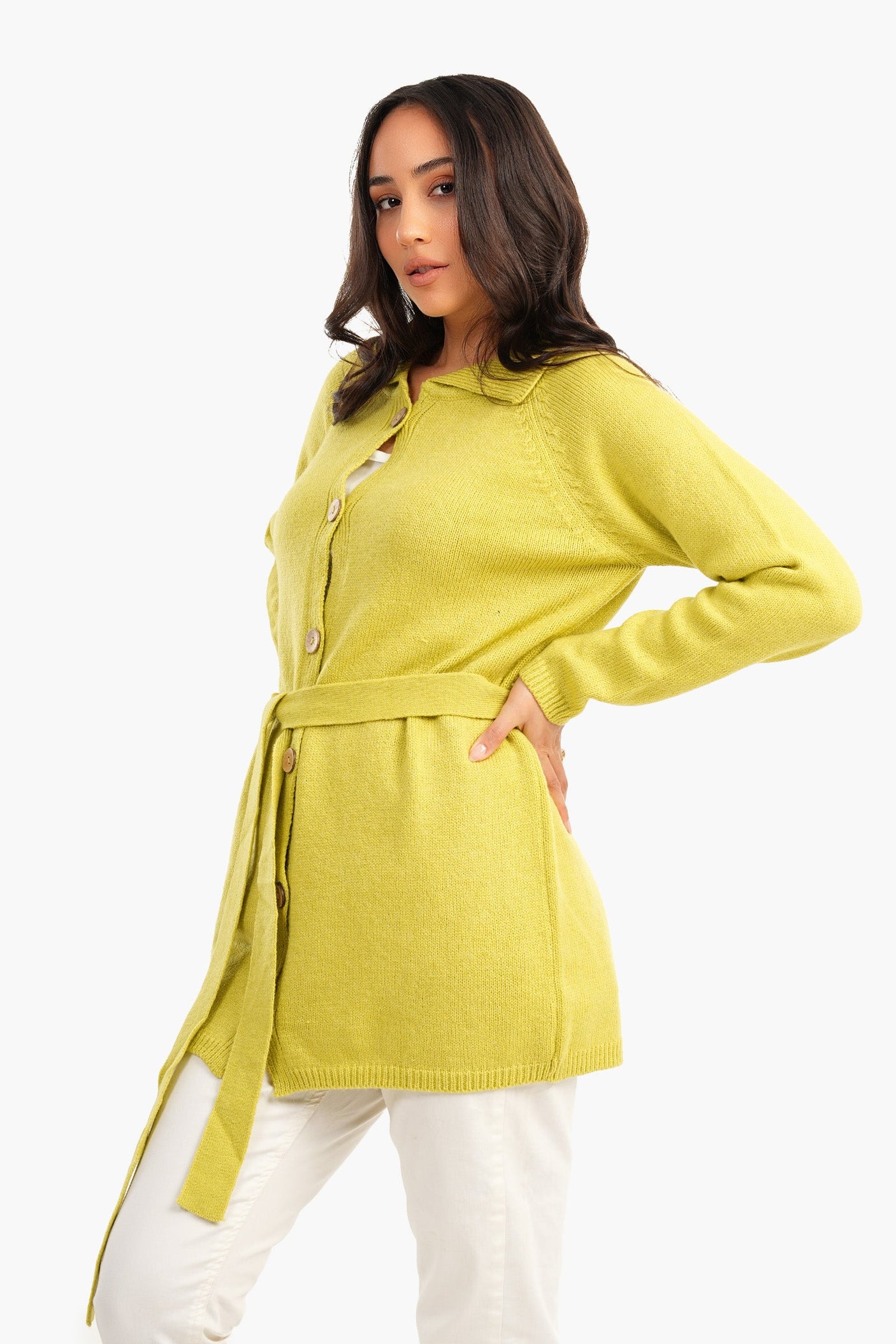 Carina - Knitted Hip Length Cardigan