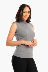 Carina -Sleeveless High Neck Pullover