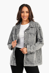 Carina -Denim Shirt with 4 Patched Pockets