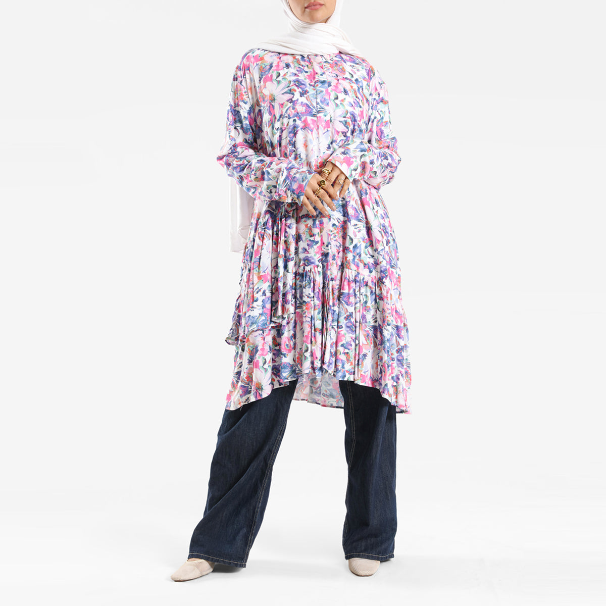 Emalina - Floral Ruffle Shirt