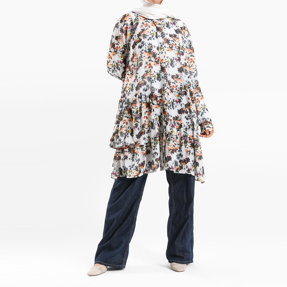 Emalina - Floral Ruffle Shirt