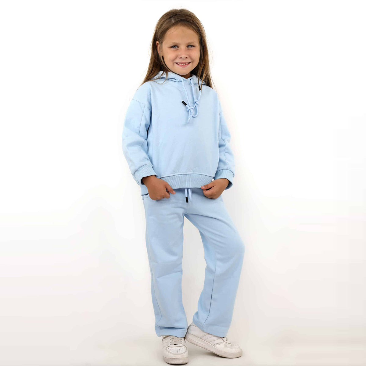 Minime - Set Girls COTTON HOODIE BABY BLUE