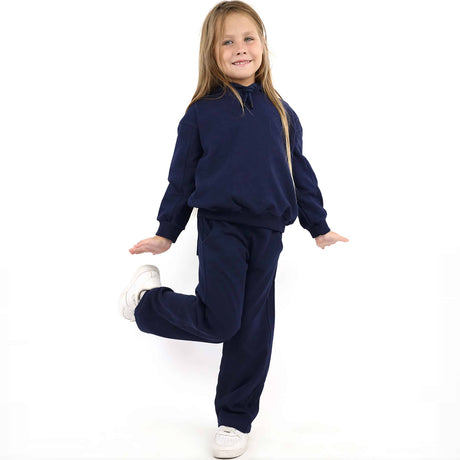 Minime - Set Girls COTTON HOODIE DARK BLUE
