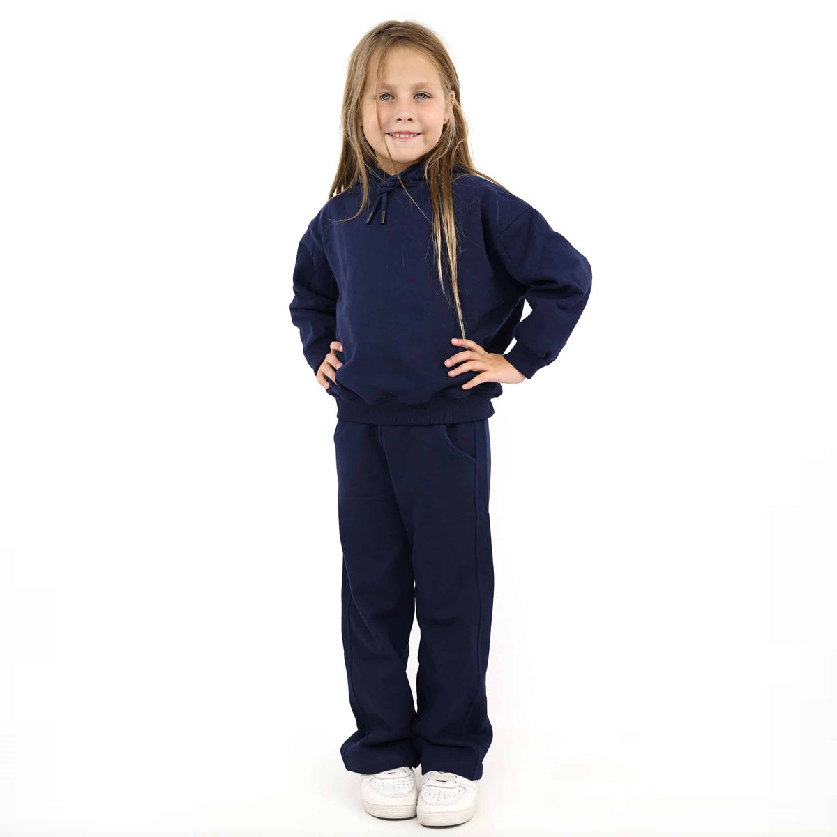 Minime - Set Girls COTTON HOODIE DARK BLUE