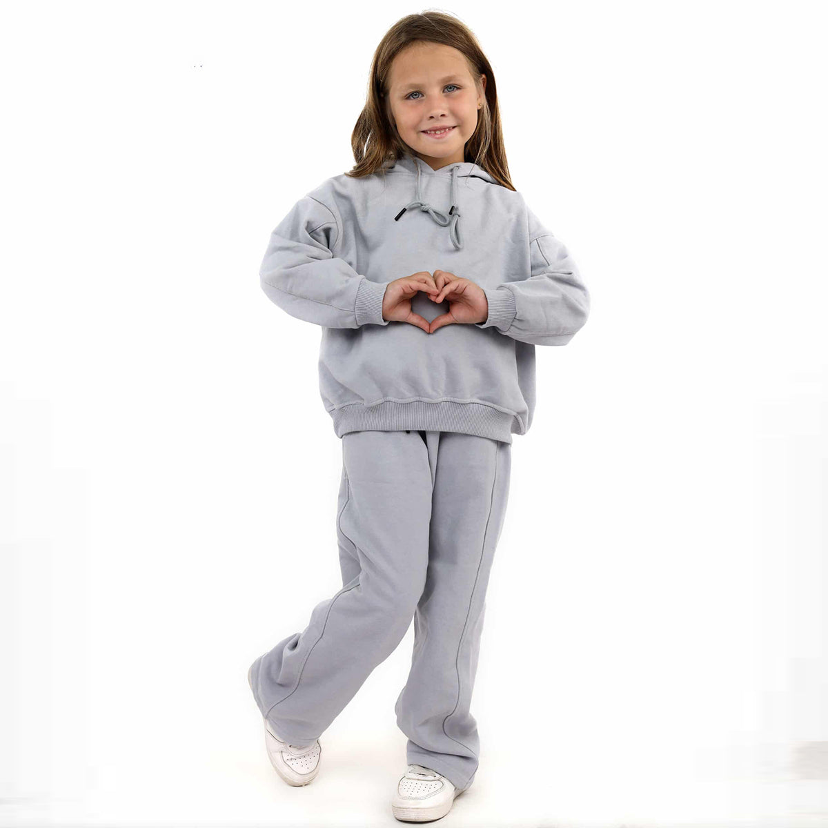 Minime - Set Girls COTTON HOODIE GRAY