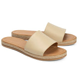 Brio - Buckle  Natural Leather Slippers