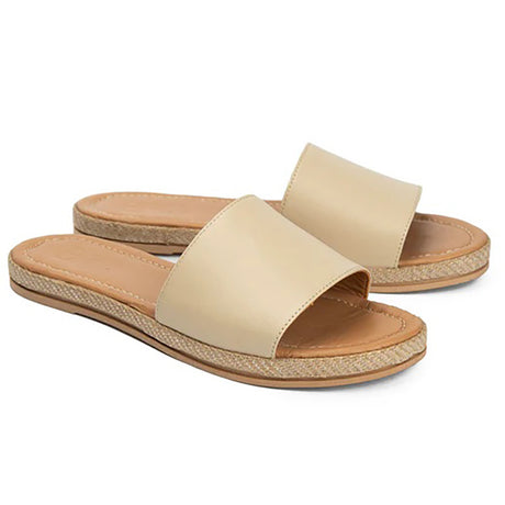Brio - Buckle  Natural Leather Slippers