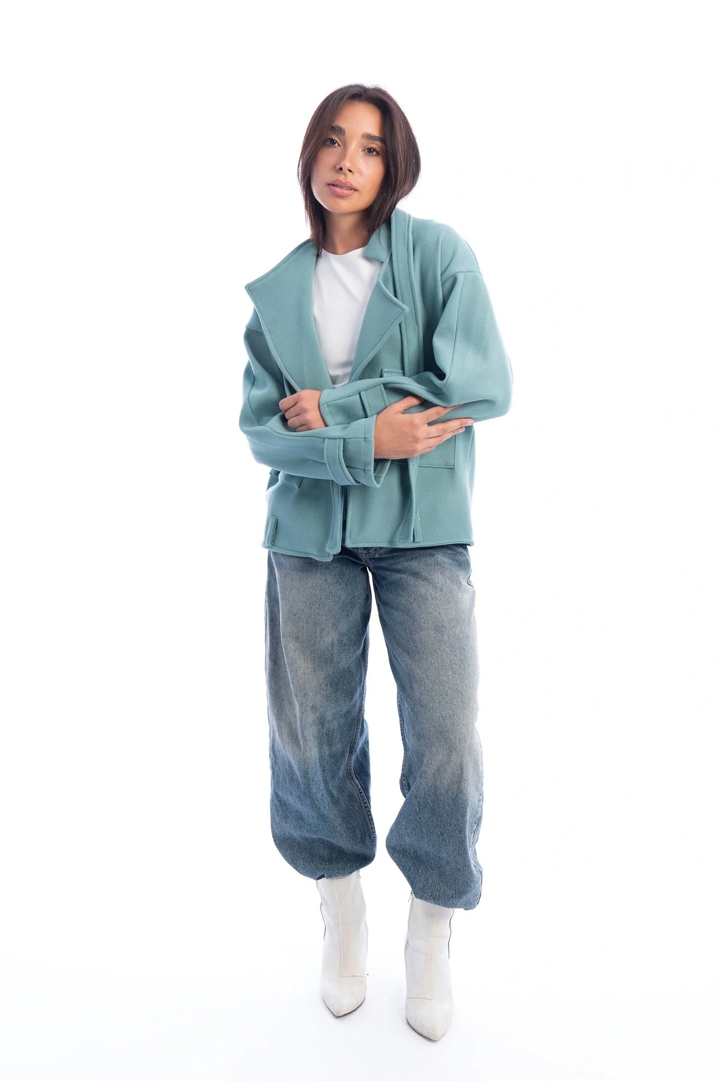 Hans-Crop Irregular Jacket