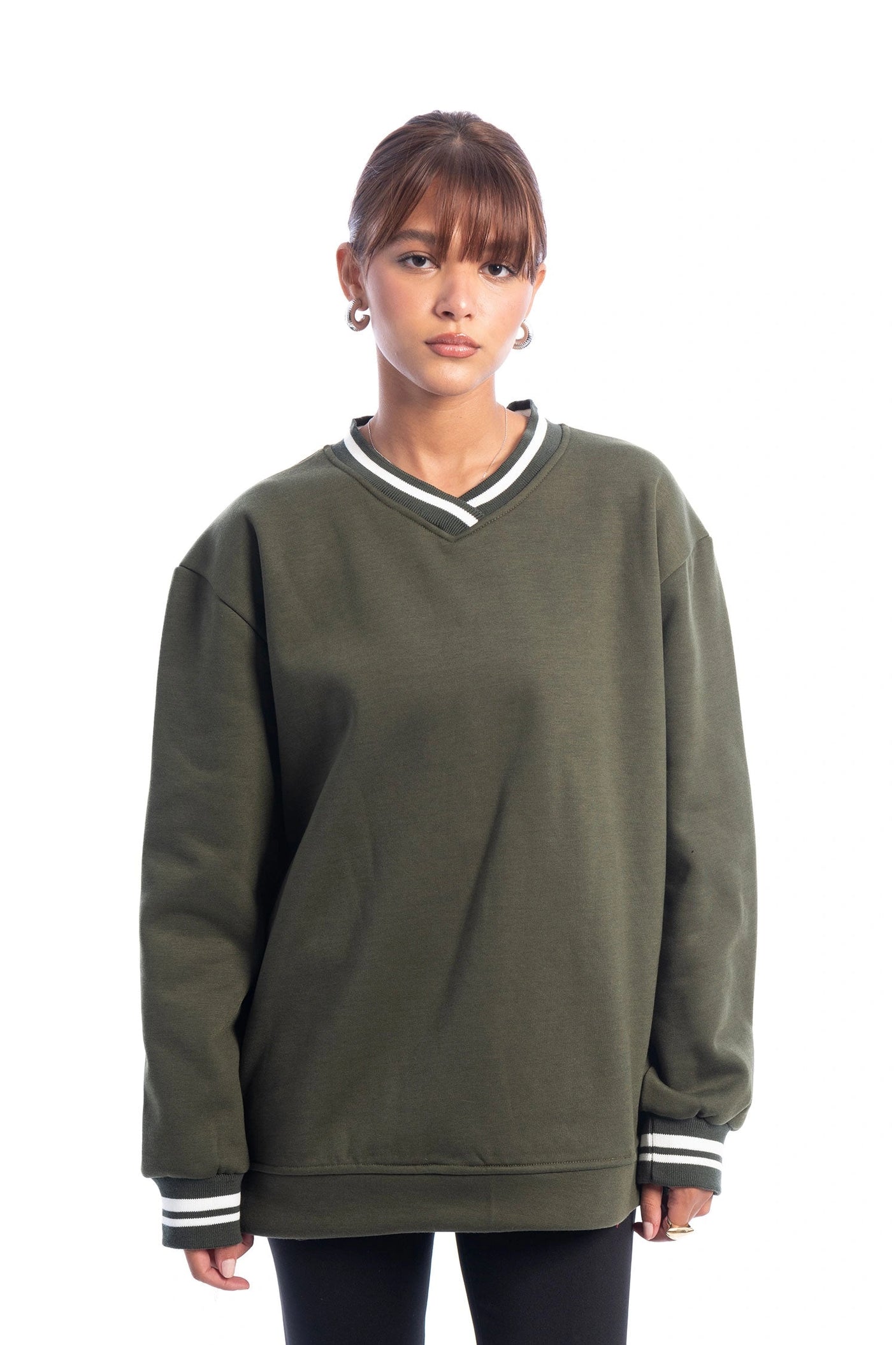 Hans-V Neck sweater Striped