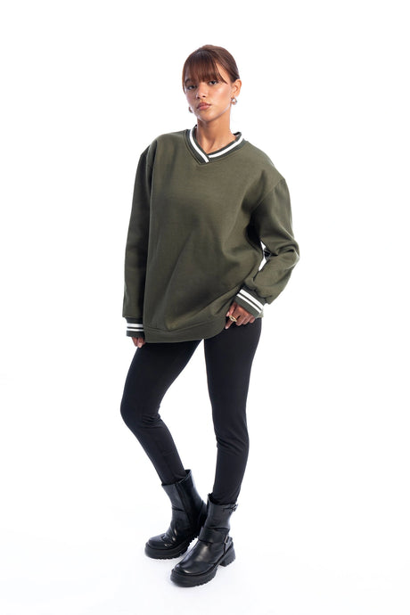 Hans-V Neck sweater Striped