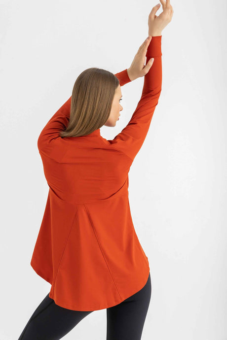 Ruffle Top - Earth Red