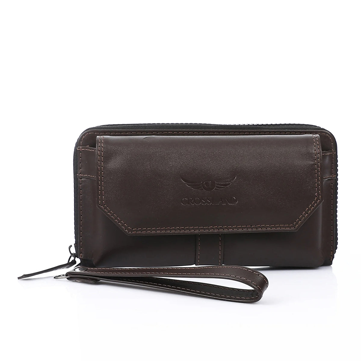 CROSSLAND - Genuine Leather Clutch Handbag- Interior Card Slots for men