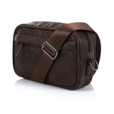 CROSSLAND -  Leather Handbag And Crossbody Bag, 3 Zippers, Adjustable Shoulder Strap for men