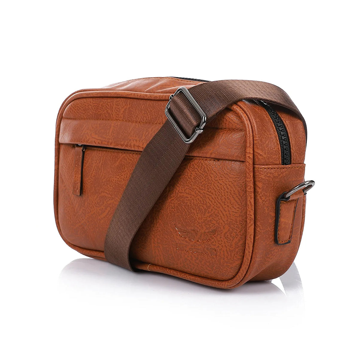 CROSSLAND -  Leather Handbag And Crossbody Bag, 3 Zippers, Adjustable Shoulder Strap for men