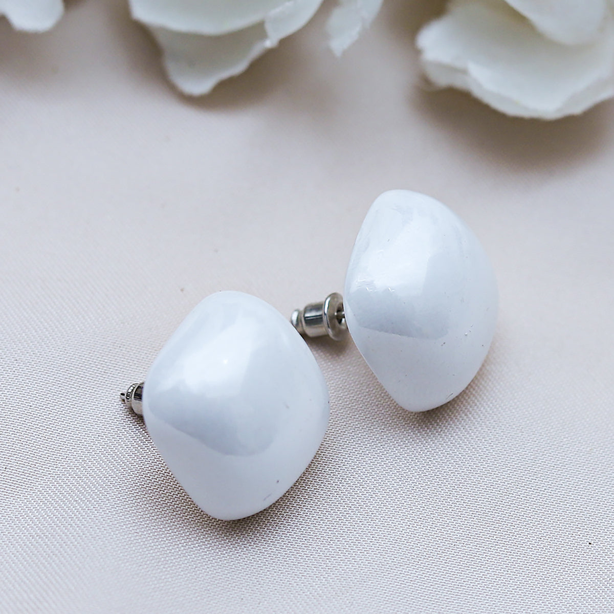 Fluffy -Earring Women's Accessories-White