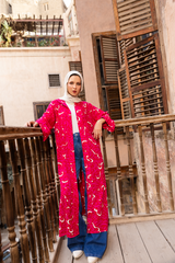 Arabic Letters Hooded Kimono