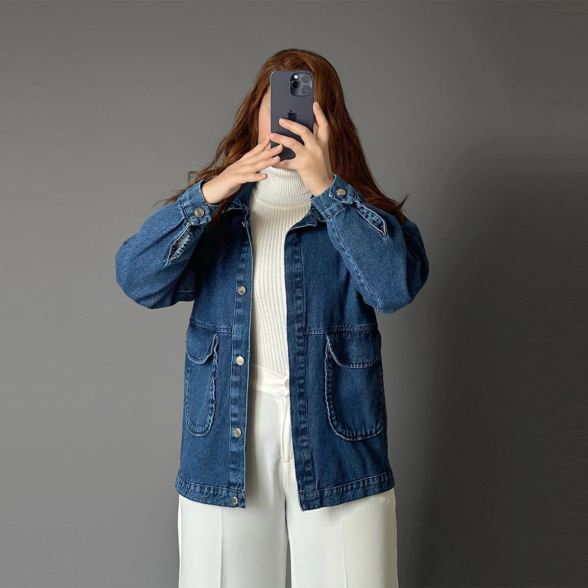 Eva Fashion - Classic Denim Button-Up Jacket