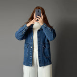 Eva Fashion - Classic Denim Button-Up Jacket