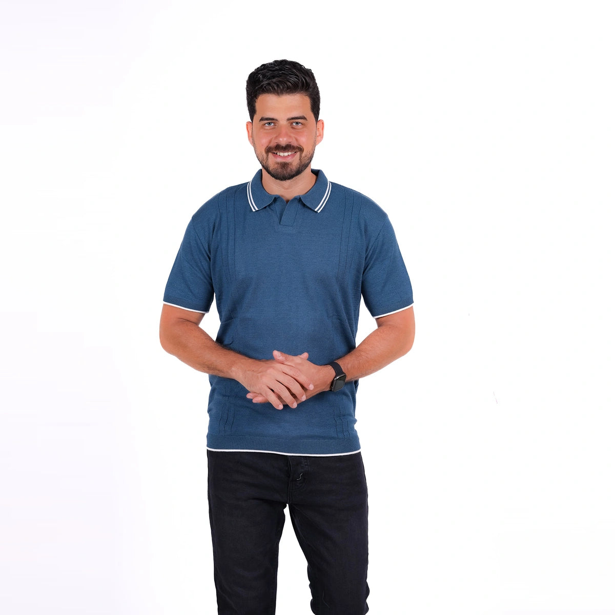 Sutra - Knitwear Polo T_Shirt MHS017