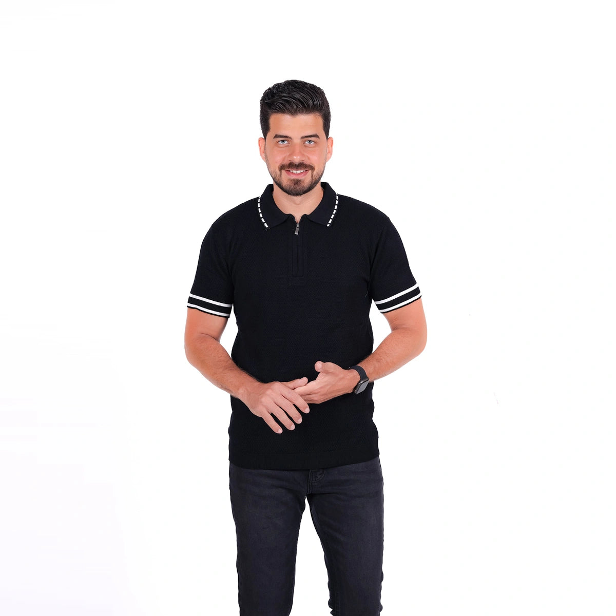 Sutra - Knitwear Polo T_Shirt MHS018