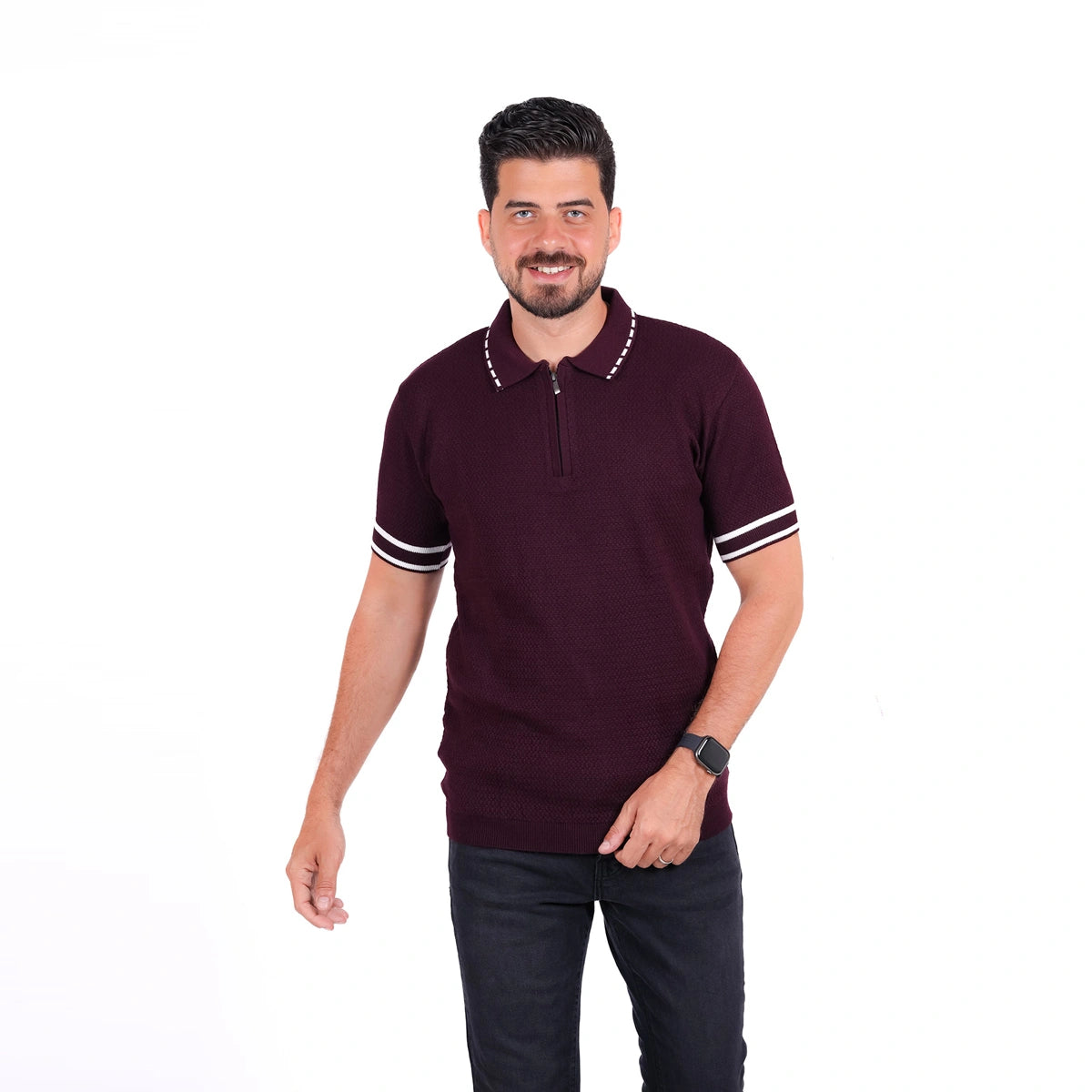 Sutra - Knitwear Polo T_Shirt MHS018