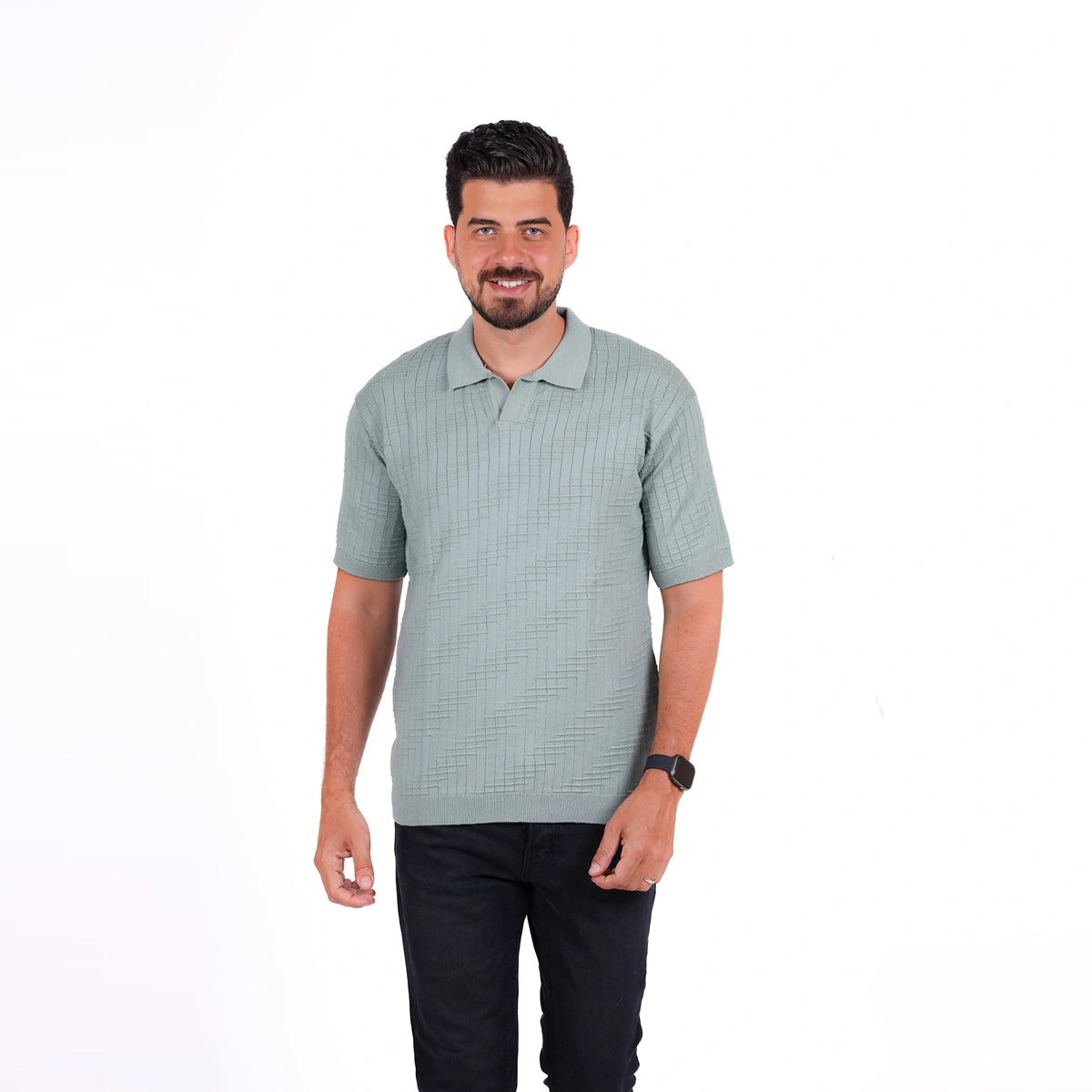 Sutra - Knitwear Polo T_Shirt MHS019