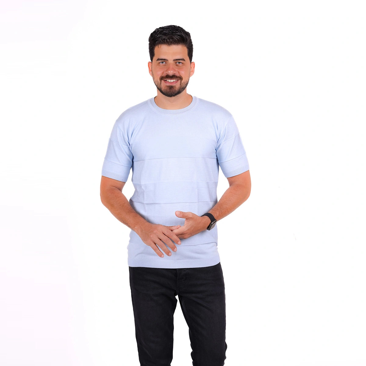 Sutra - Knitwear Round T_Shirt MHS04