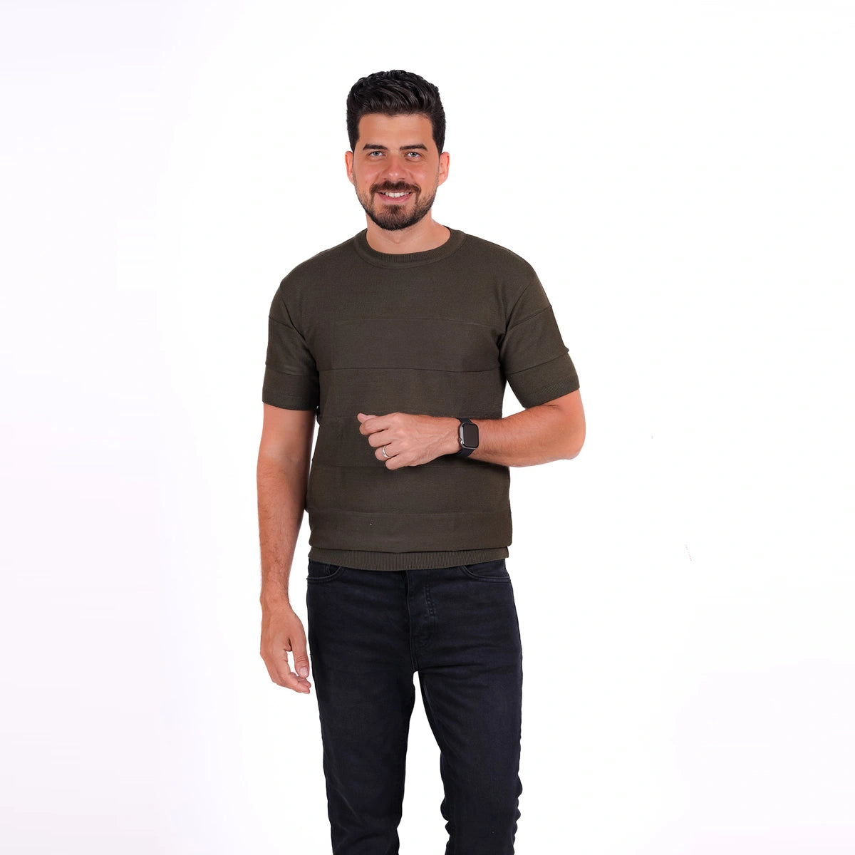 Sutra - Knitwear Round T_Shirt MHS04