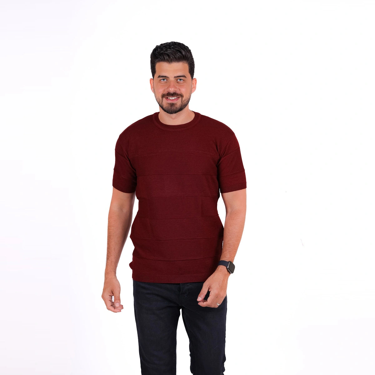 Sutra - Knitwear Round T_Shirt MHS04