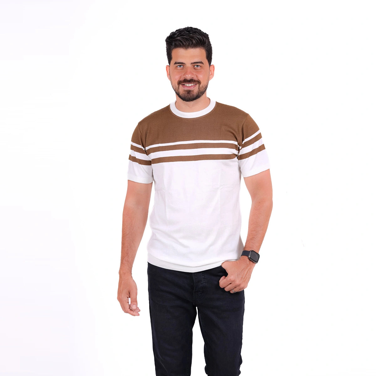 Sutra - Knitwear Round T_Shirt MHS06