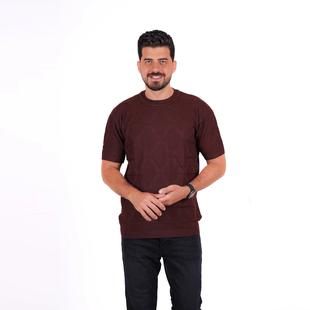 Sutra - Knitwear Round T_Shirt MHS072