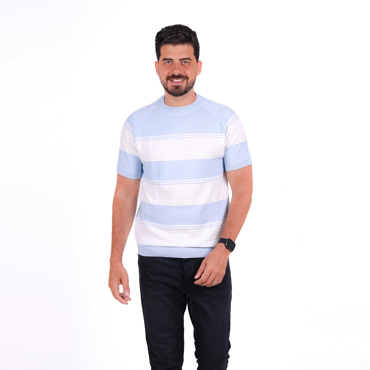 Sutra - Knitwear Round T_Shirt MHS08