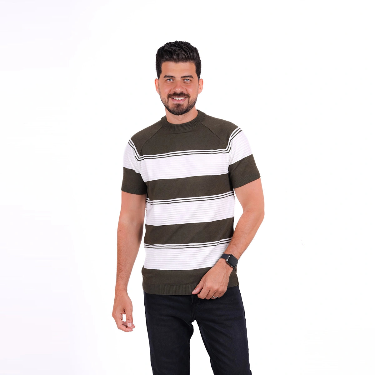 Sutra - Knitwear Round T_Shirt MHS08
