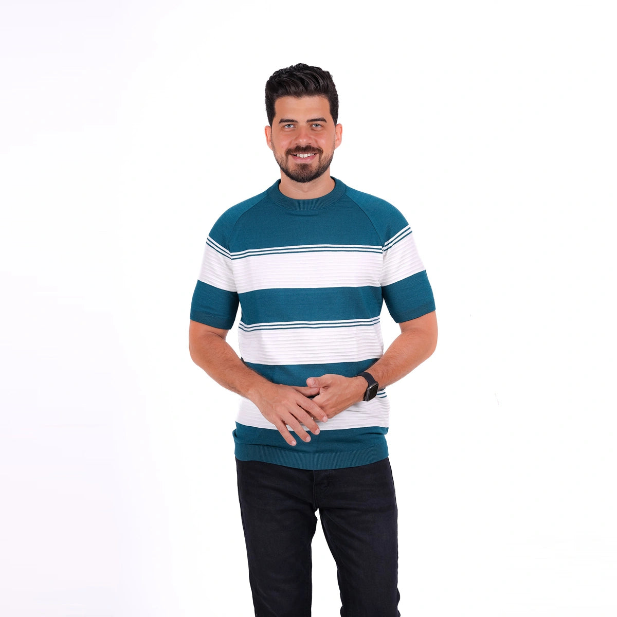Sutra - Knitwear Round T_Shirt MHS08