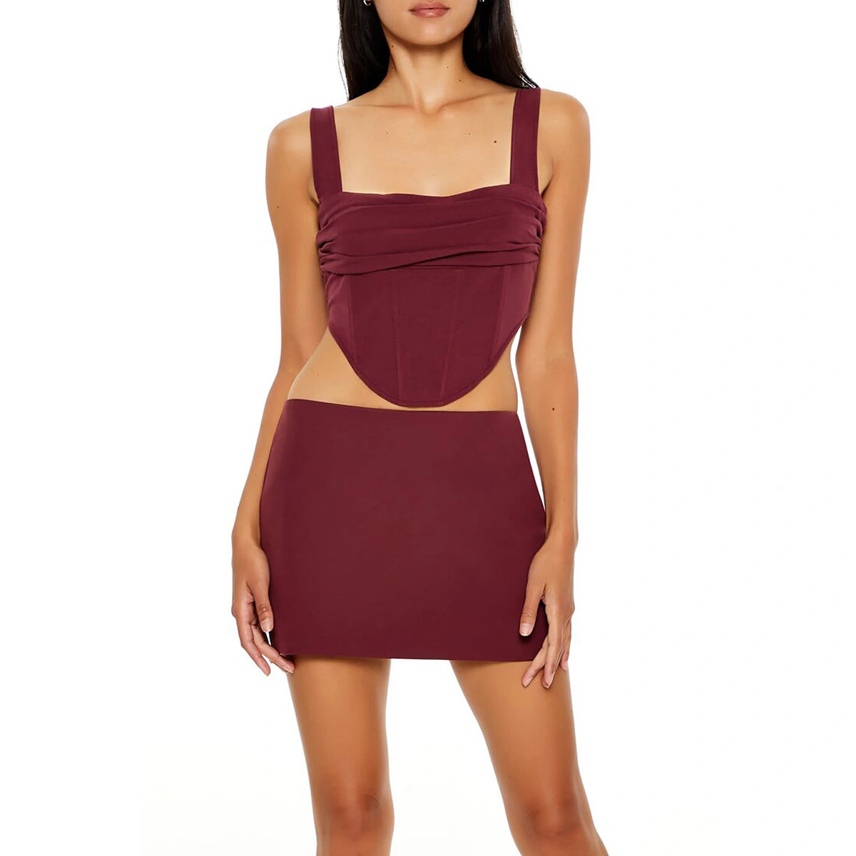 Forever 21 - Ruched Corset Crop Top - Sold by FIG
