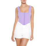 Forever 21 - Ruffle-Trim Corset Crop Top - Sold by FIG