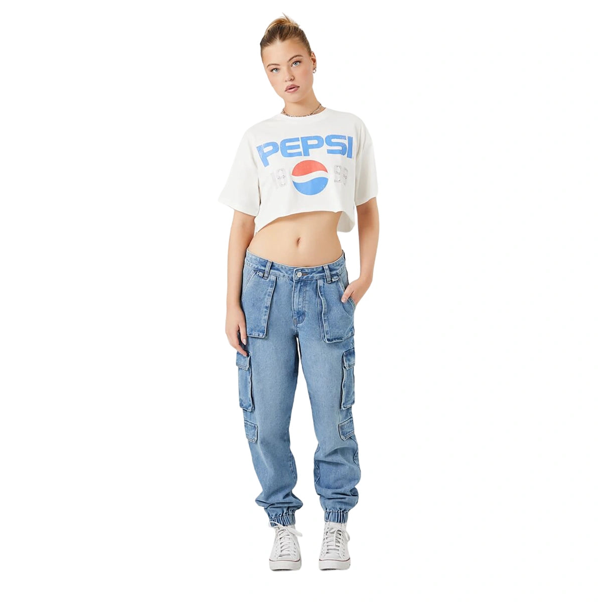 Forever 21 - Stretch-Denim Cargo Joggers - Sold by FIG