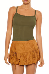 Forever21 -Ribbed Lace-Trim Cropped Cami-Women-sold bt FIG