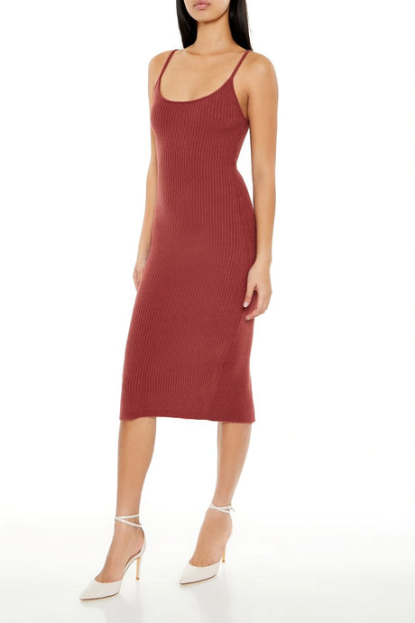 Forever21 -Knitted Strappy Midi Dress-Women-sold bt FIG