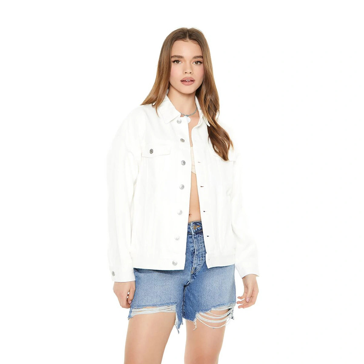 Forever 21 - Drop-Sleeve Denim Trucker Jacket - Sold by FIG