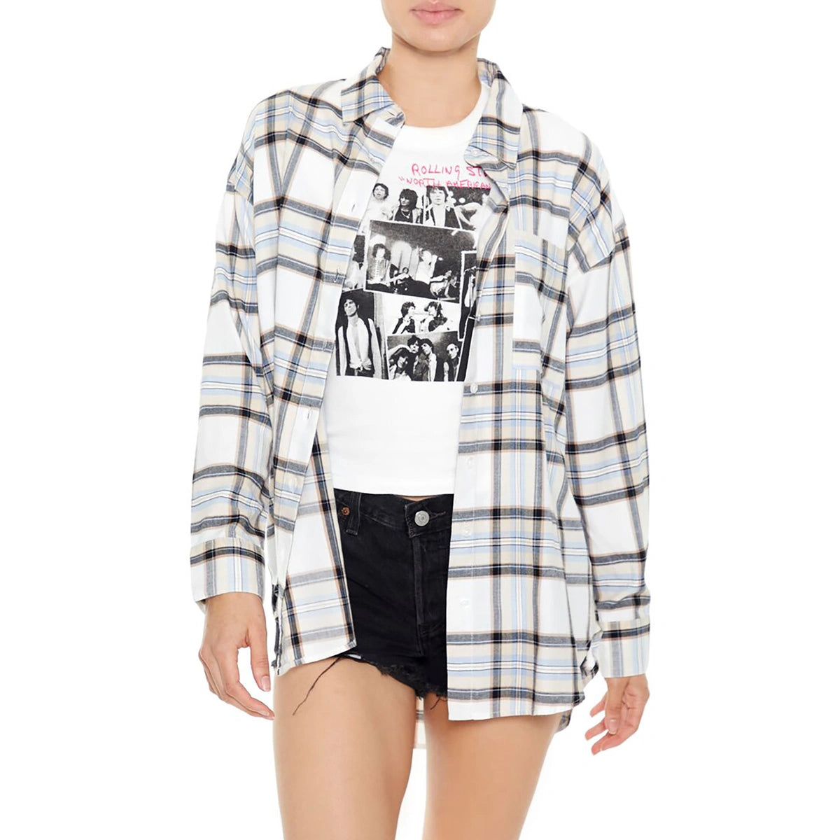 Forever 21 - Plaid High-Low Shirt - Sold by FIG