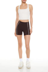 Forever21 -Active Piped-Trim Biker Shorts-Women-sold bt FIG