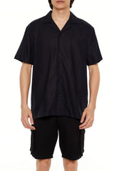 Forever21 -Linen-Blend Cuban-Collar Shirt-Men-sold bt FIG
